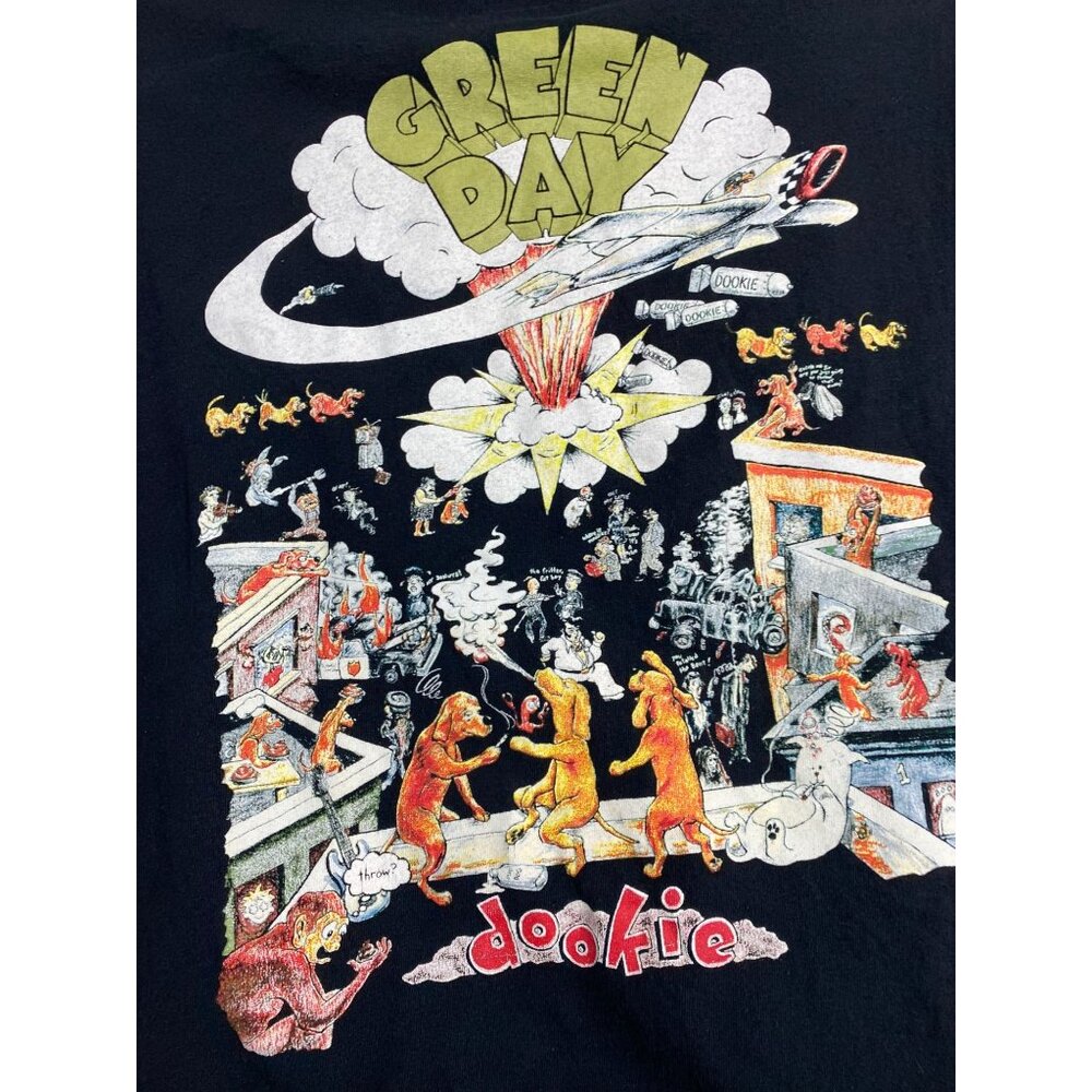 Green Day Dookie T-Shirt Black Graphic Tee Size Small Short sleeve Emo Punk Goth